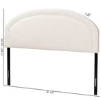 Tête de lit queen-size en tissu bouclé crème, style moderne, Baxton Studio Fiana