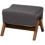 Pouffe en tissu et bois Baxton Studio Hanson, style Mid-Century Modern
