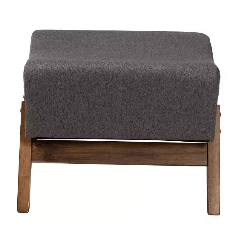 Pouffe en tissu et bois Baxton Studio Hanson, style Mid-Century Modern
