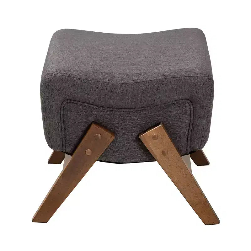 Pouffe en tissu et bois Baxton Studio Hanson, style Mid-Century Modern