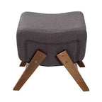 Pouffe en tissu et bois Baxton Studio Hanson, style Mid-Century Modern