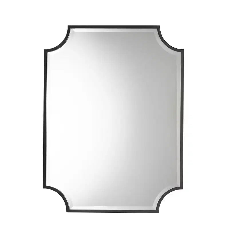 Miroir mural d'appoint Baxton Studio Parcenet en métal à finition noire moderne