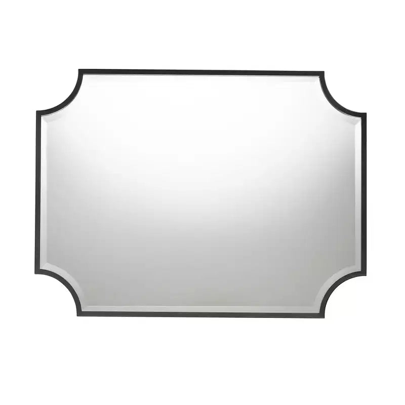 Miroir mural d'appoint Baxton Studio Parcenet en métal à finition noire moderne