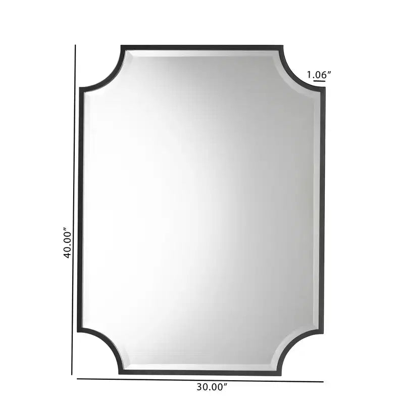 Miroir mural d'appoint Baxton Studio Parcenet en métal à finition noire moderne