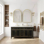 Dovelina Armoire de toilette moderne arquée avec miroir, cadre en métal, pour salle de bain avec rangement - 36x24