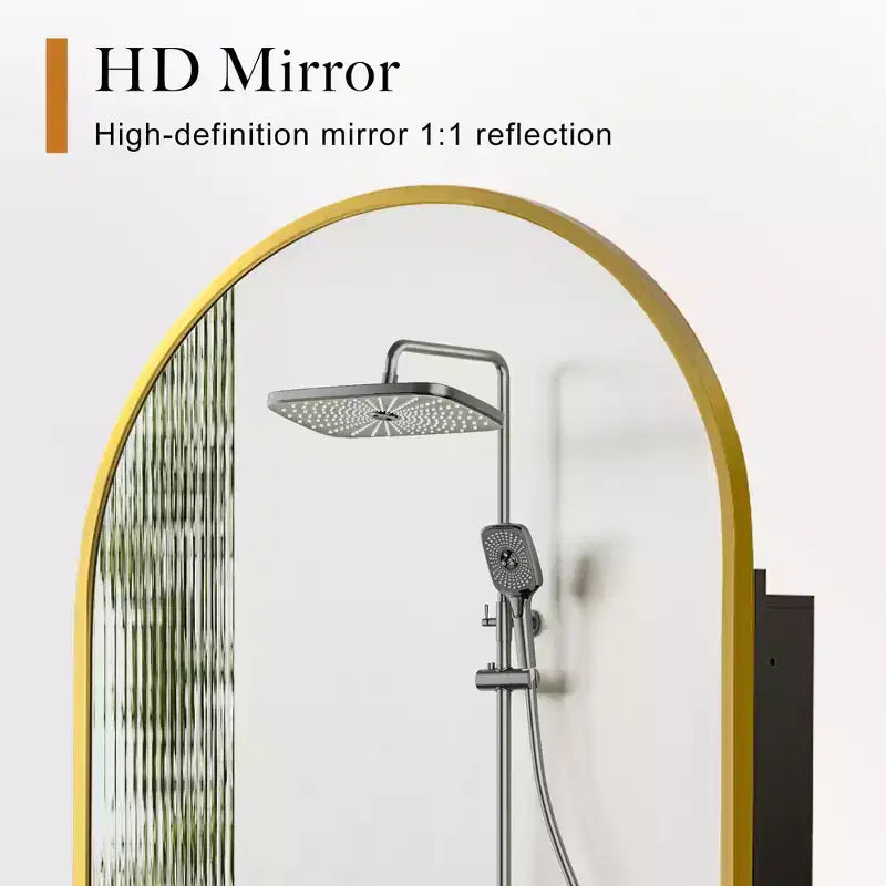 Dovelina Armoire de toilette moderne arquée avec miroir, cadre en métal, pour salle de bain avec rangement - 36x24