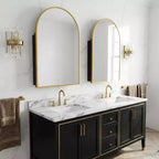 Dovelina Armoire de toilette moderne arquée avec miroir, cadre en métal, pour salle de bain avec rangement - 36x24