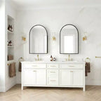 Dovelina Armoire de toilette moderne arquée avec miroir, cadre en métal, pour salle de bain avec rangement - 36x24