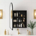 Dovelina Armoire de toilette moderne arquée avec miroir, cadre en métal, pour salle de bain avec rangement - 36x24
