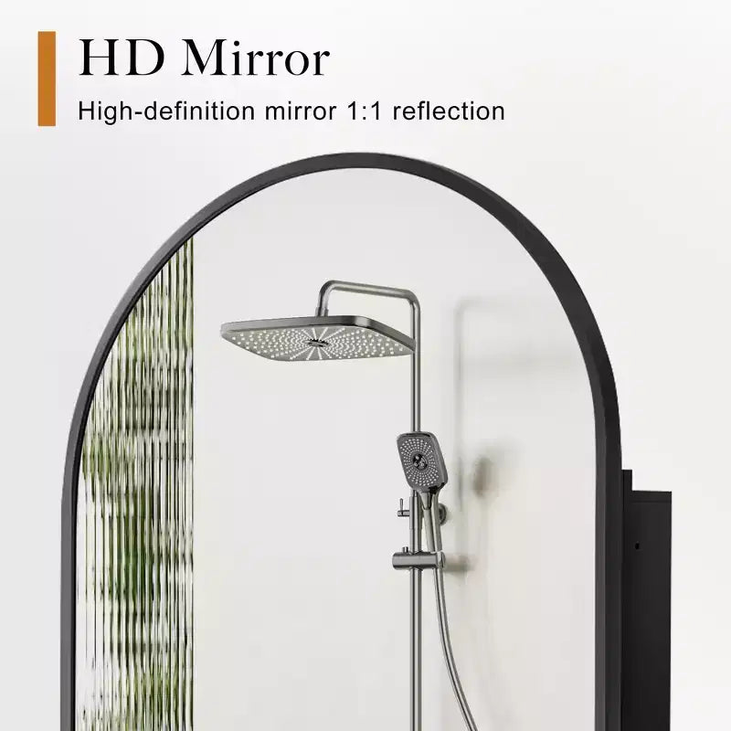Dovelina Armoire de toilette moderne arquée avec miroir, cadre en métal, pour salle de bain avec rangement - 36x24