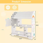 Organisateur de Rangement de Jouets Costway 3-en-1 pour Enfants avec Étagère à Livres, Meuble de Rangement Blanc/Bleu
