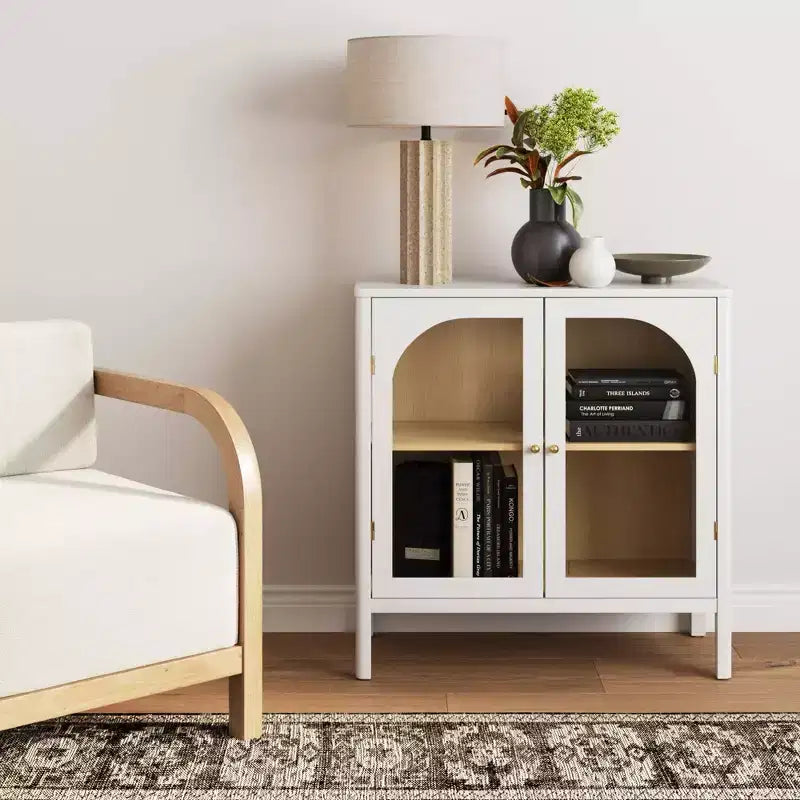 Nathan James Mason Armoire de rangement en bois et verre