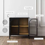 Nathan James Mason Armoire de rangement en bois et verre