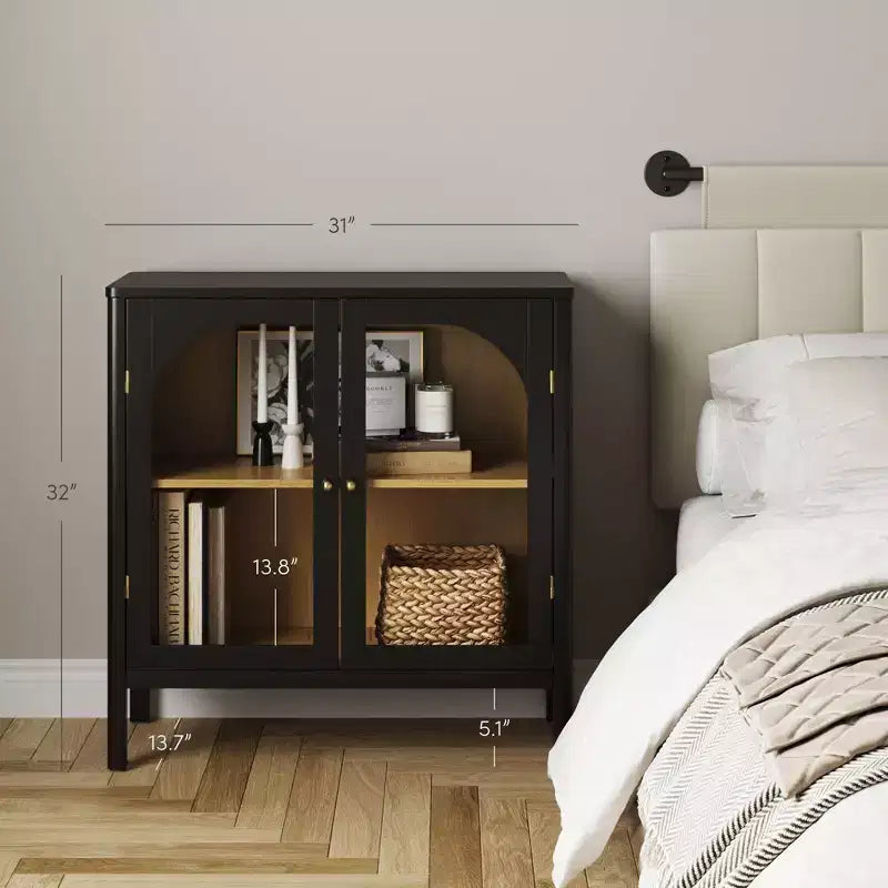 Nathan James Mason Armoire de rangement en bois et verre