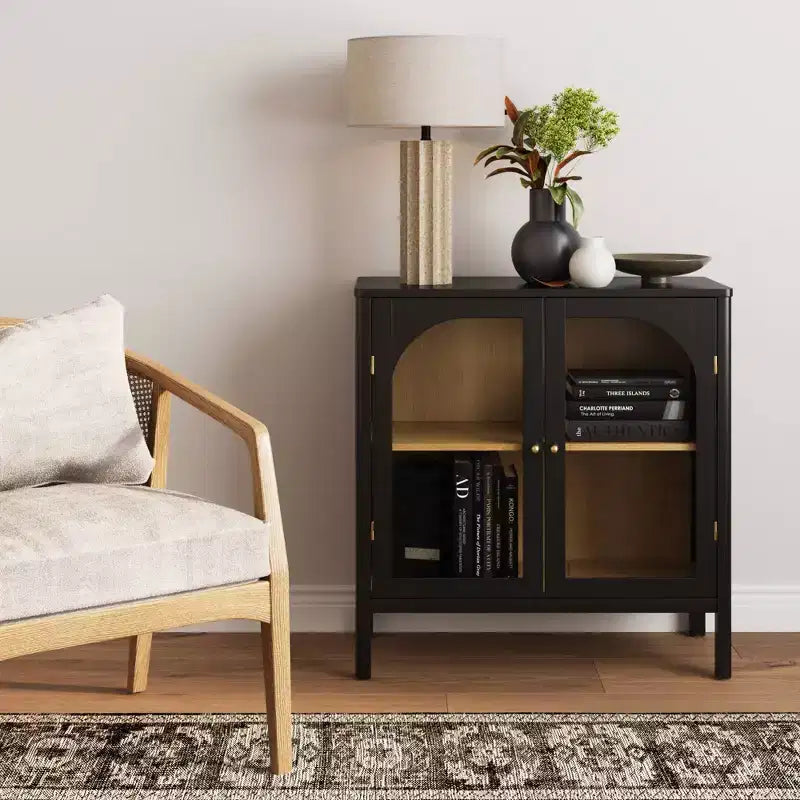 Nathan James Mason Armoire de rangement en bois et verre