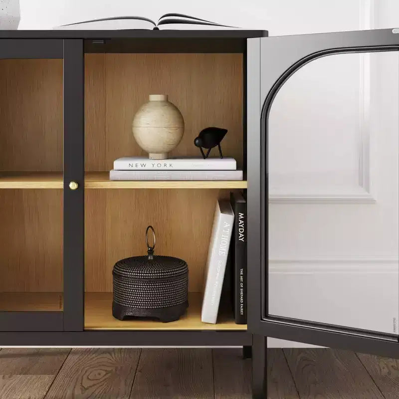 Nathan James Mason Armoire de rangement en bois et verre