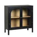 Nathan James Mason Wood and Glass Door Storage Cabinet
