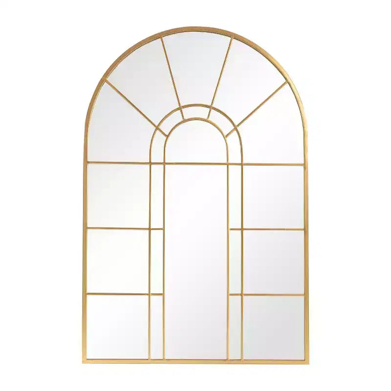 Miroir Mural Décoratif Dovelina à Cadre Métallique Motif Fenêtre