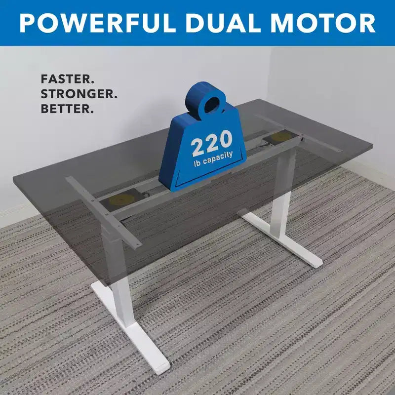 Mount-It! Bureau debout électrique à deux moteurs avec plateau de 140 cm, noir et blanc