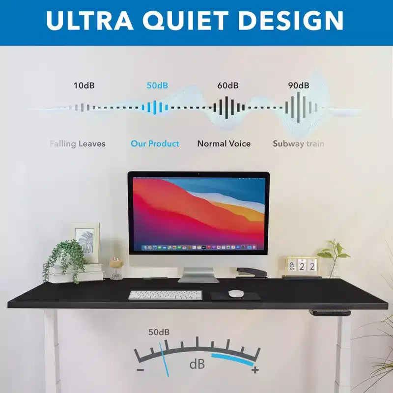 Mount-It! Bureau debout électrique à deux moteurs avec plateau de 140 cm, noir et blanc
