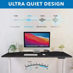 Mount-It! Bureau debout électrique à deux moteurs avec plateau de 140 cm, noir et blanc