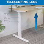 Mount-It! Bureau électrique assis-debout à deux moteurs avec plateau de 55 po, érable et blanc