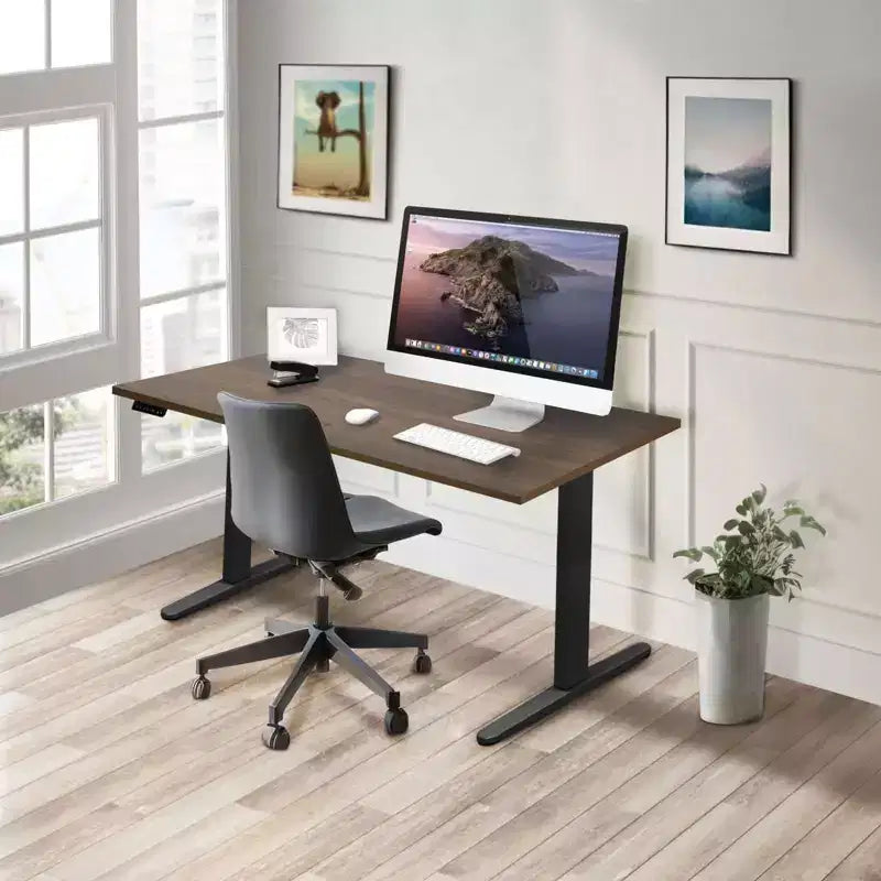 Mount-It! Bureau debout électrique à deux moteurs avec plateau de 55", Adrift et Noir