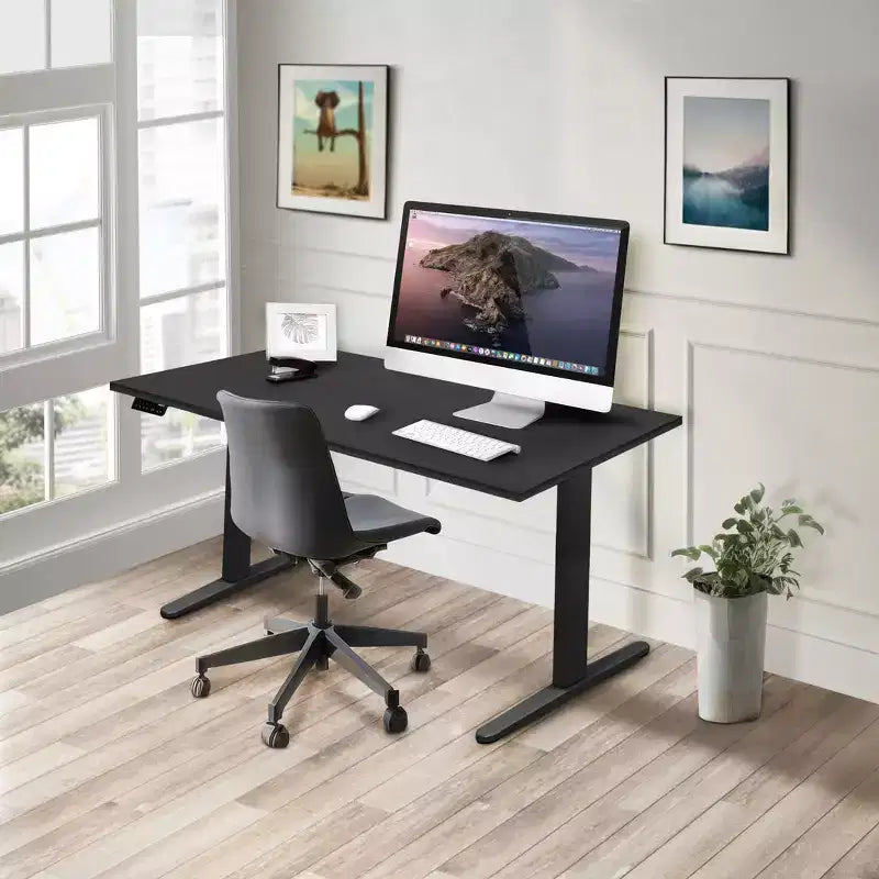 Mount-It! Bureau électrique assis-debout à deux moteurs avec plateau de 55 po, noir