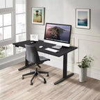 Mount-It! Bureau électrique assis-debout à deux moteurs avec plateau de 55 po, noir