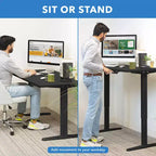 Mount-It! Bureau électrique assis-debout à deux moteurs avec plateau de 55 po, noir