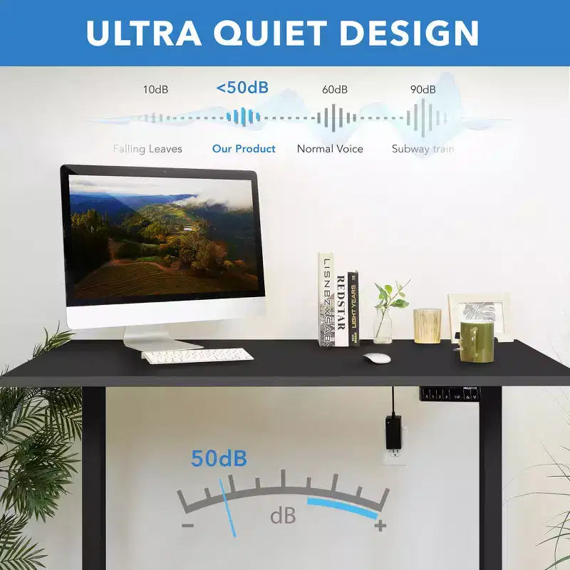 Mount-It! Bureau électrique assis-debout à deux moteurs avec plateau de 55 po, noir