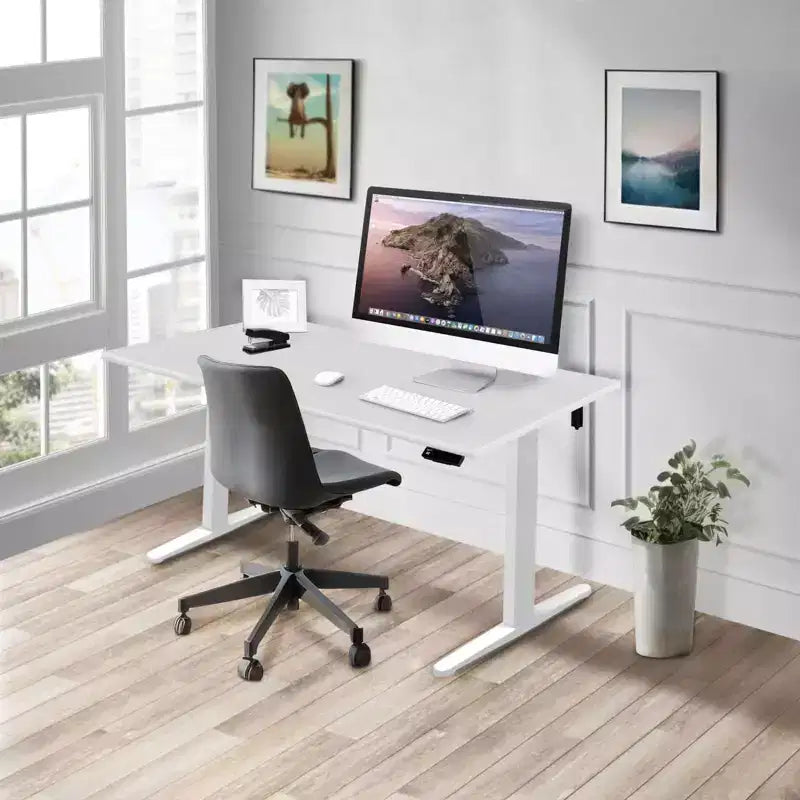 Mount-It! Bureau debout électrique avec plateau de 48, blanc