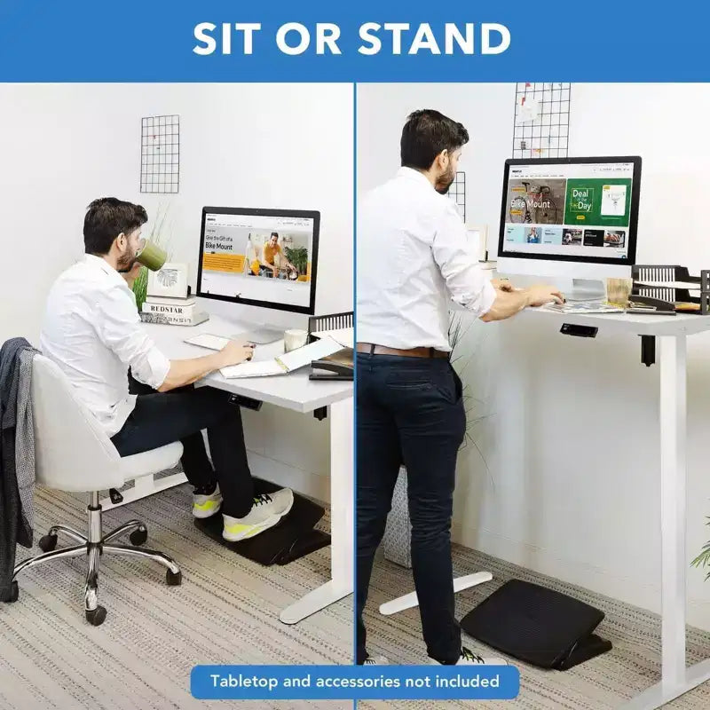 Mount-It! Bureau debout électrique avec plateau de 48, blanc