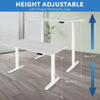 Mount-It! Bureau debout électrique avec plateau de 48, blanc