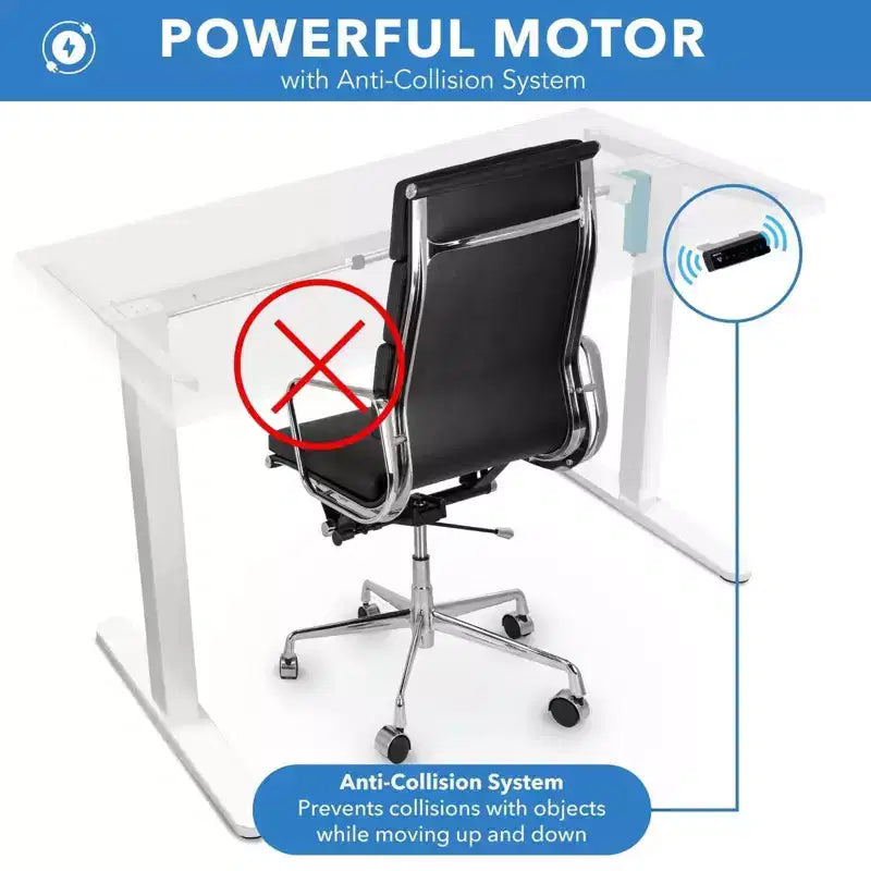 Mount-It! Bureau debout électrique avec plateau de 48, blanc