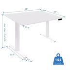 Mount-It! Bureau debout électrique avec plateau de 48, blanc
