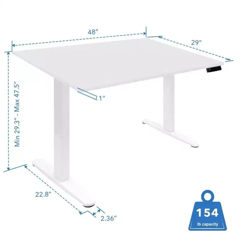 Mount-It! Bureau debout électrique avec plateau de 48, blanc