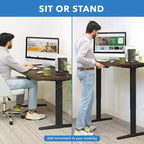 Mount-It! Bureau debout électrique à double moteur avec plateau de 55", chêne et noir