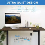 Mount-It! Bureau debout électrique à double moteur avec plateau de 55", chêne et noir