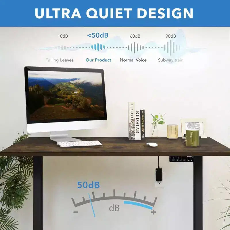 Mount-It! Bureau debout électrique à double moteur avec plateau de 55", chêne et noir