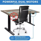 Mount-It! Bureau debout électrique à double moteur avec plateau de 55", chêne et noir