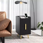 Table de chevet Costway avec station de charge, tables d'appoint de canapé avec 2 tiroirs, café/blanc/noir