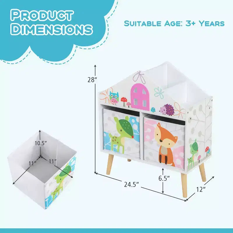Costway Étagère de poupée pour enfants Bibliothèque pour tout-petits Rangement et organisateur de jouets Idéal pour un cadeau