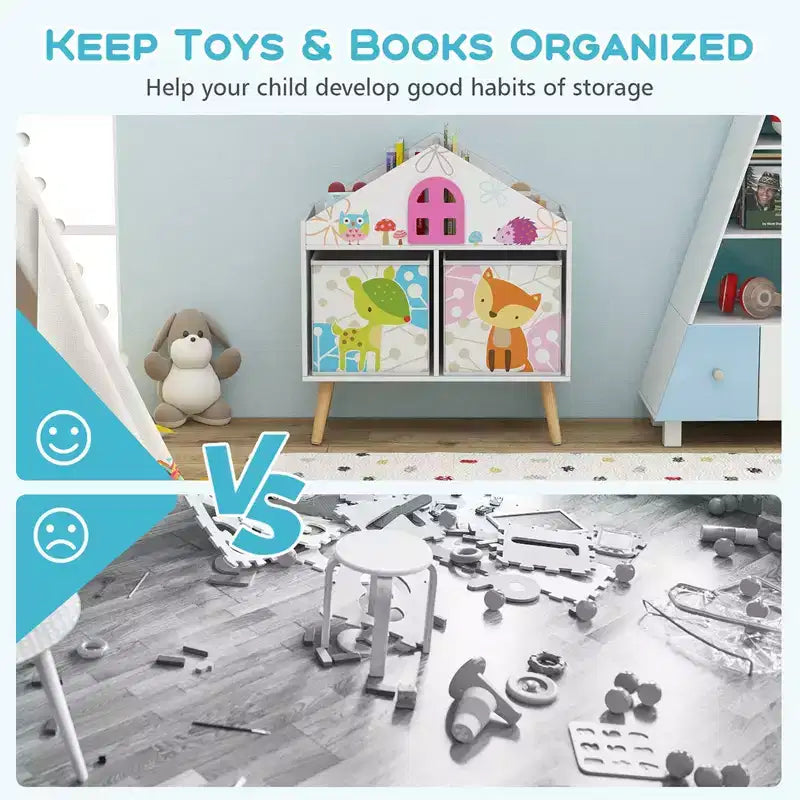 Costway Étagère de poupée pour enfants Bibliothèque pour tout-petits Rangement et organisateur de jouets Idéal pour un cadeau