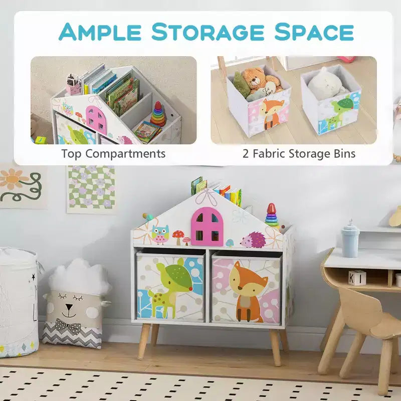 Costway Étagère de poupée pour enfants Bibliothèque pour tout-petits Rangement et organisateur de jouets Idéal pour un cadeau