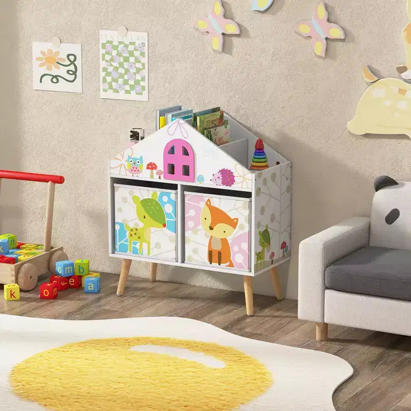 Costway Étagère de poupée pour enfants Bibliothèque pour tout-petits Rangement et organisateur de jouets Idéal pour un cadeau