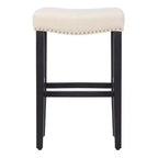 Tabouret de bar WestinTrends 29" avec siège rembourré en selle (lot de 2), noir/beige