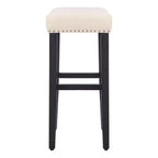 Tabouret de bar WestinTrends 29" avec siège rembourré en selle (lot de 2), noir/beige
