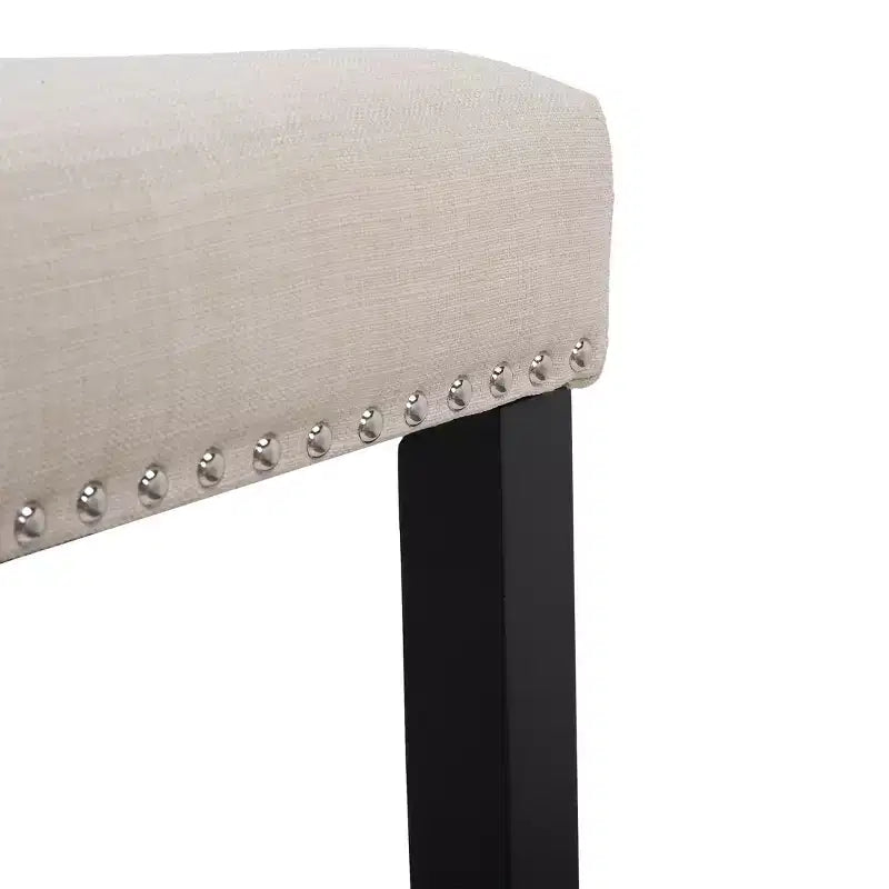 Tabouret de bar WestinTrends 29" avec siège rembourré en selle (lot de 2), noir/beige