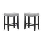 WestinTrends Tabouret de bar à selle rembourré (lot de 2), noir/gris